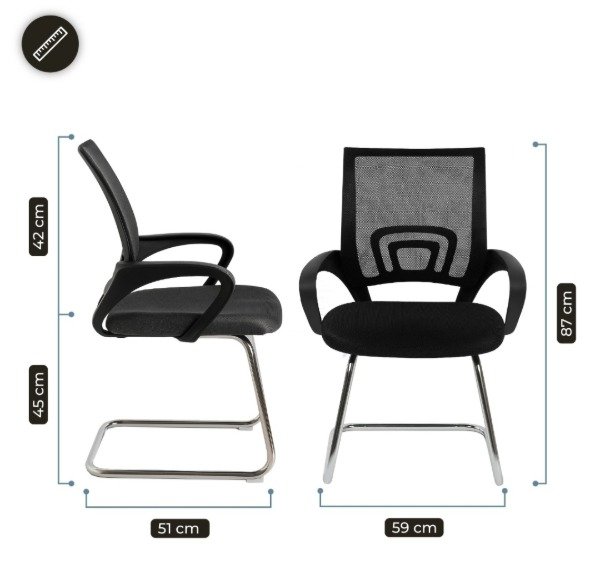 Producto - Sillas de Oficina Ergonómicas MESH Fijas SET x2 - OFERTA - 1