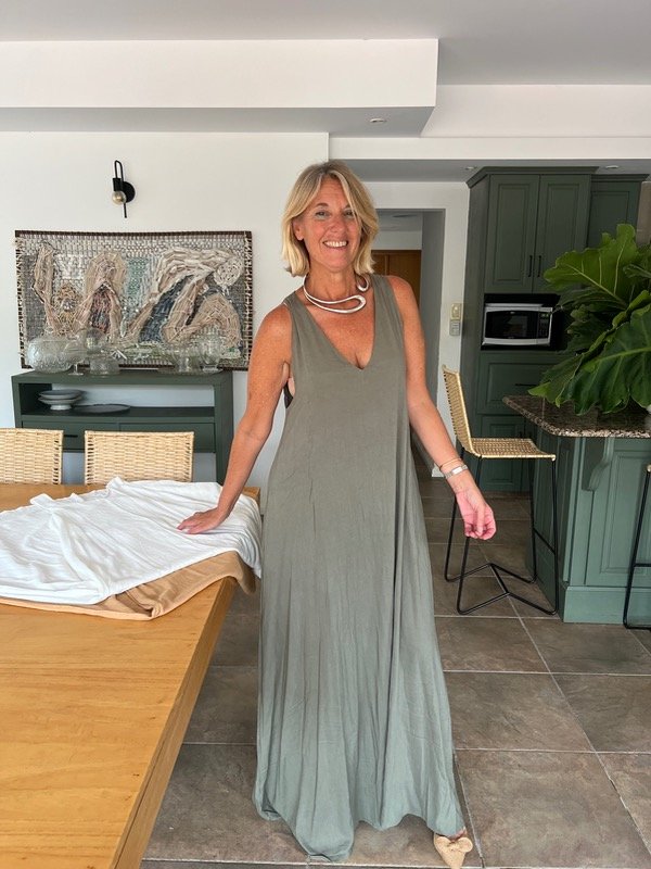 Producto - Vestido lino escote v import