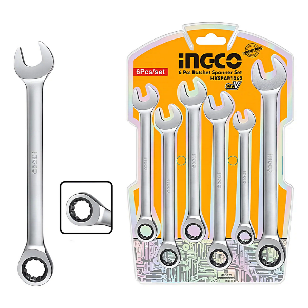 Producto - Juego De 6 Llaves Combinadas Con Criquet - INGCO - HKSPAR1062