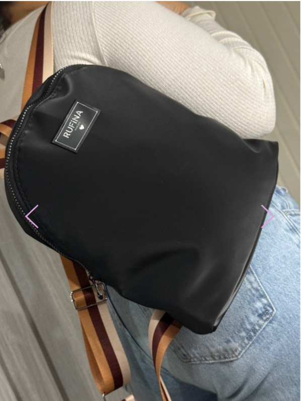 Producto - Mochila Aurora tira rayada marrón