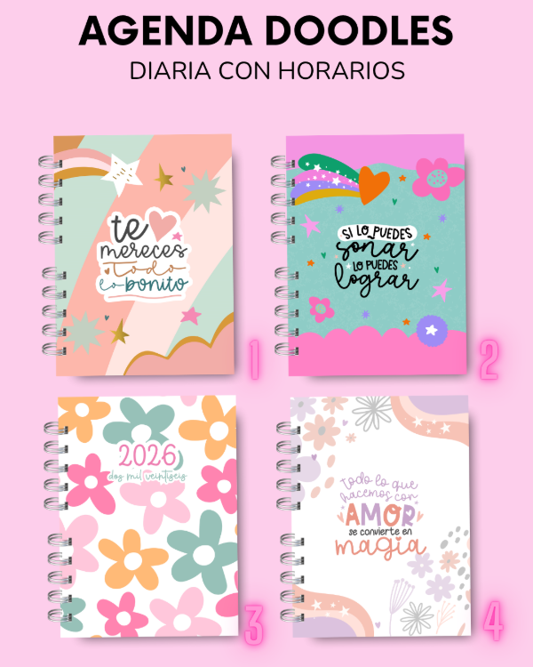 Producto - AGENDA DOODLES - Diaria con horarios - 1