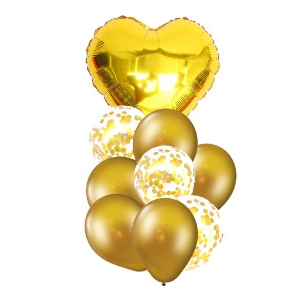 Producto - Kit de globos con globo en forma de corazón x9un