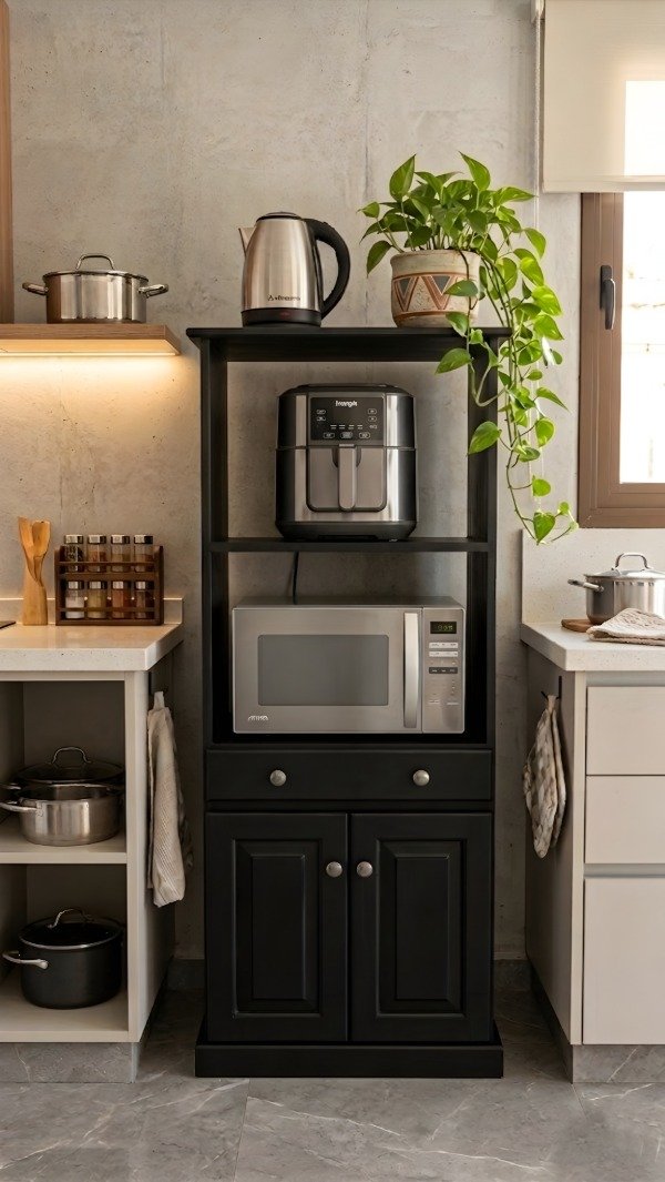 Producto - Mueble Organizador de Cocina -Pintado- Intermedio portamicroondas 1,60