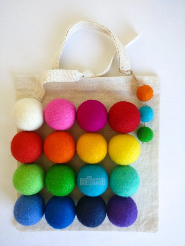 Producto - Set Bolas de Fieltro Sensoriales de "4,25" cm + Bolsa Lienzo