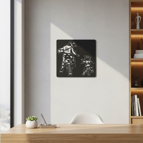 Producto - Cartel Moto papá e hijo