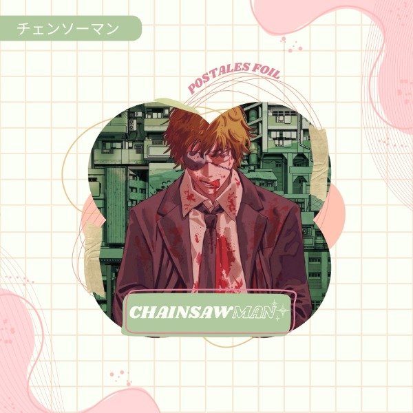 Producto - Chainsaw Man // Postales foil