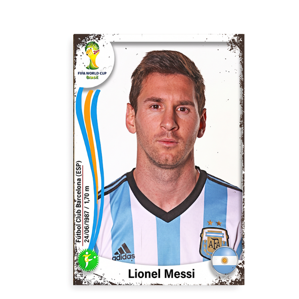 Producto - Chapa retro Mundial 2014 Messi (SPO/106)