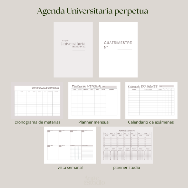 Producto - Agenda Universitaria + Planner ARCHIVO DIGITAL
