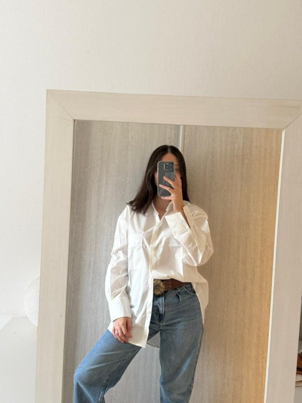 Producto - Camisa Over Lina Blanca
