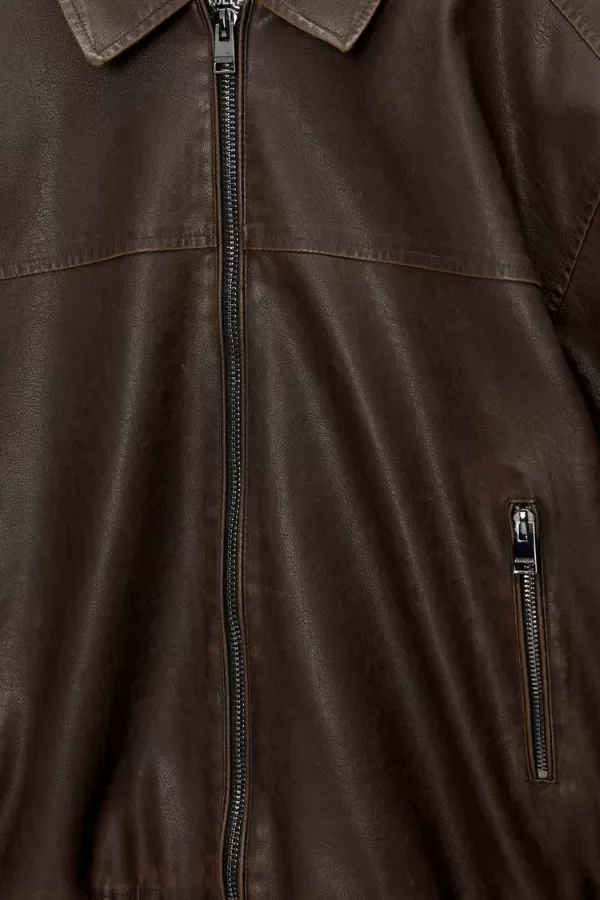 Producto - Campera efecto piel Pull and bear - 4