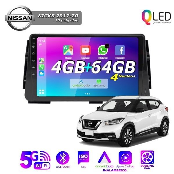 Producto - MULTIMEDIA KICKS 2017/20 VERSA 2021+ - 4G 64M - 9" CON CAR PLAY Y ANDROID AUTO