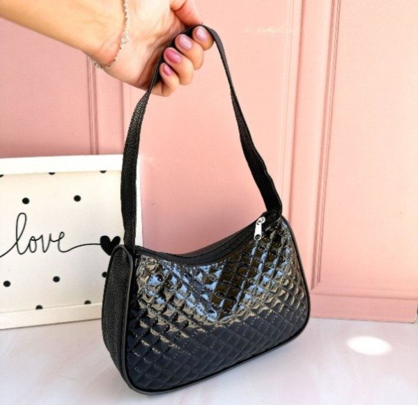 Producto - Mini Baguette Paris charol rombos