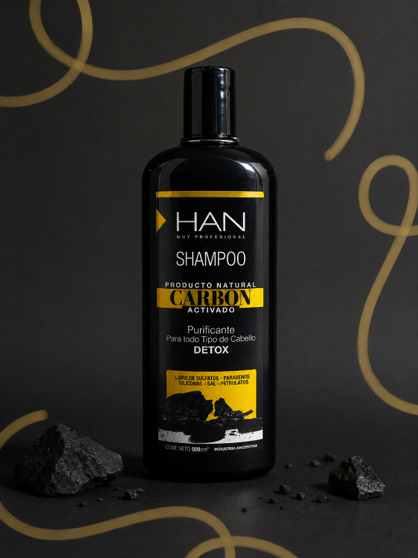 Producto - Shampoo Detox Carbón Activado Purificante 500 ml HAN