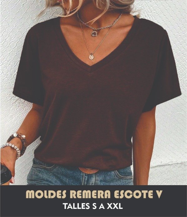 Producto - MOLDES REMERA ESCOTE V MUJER