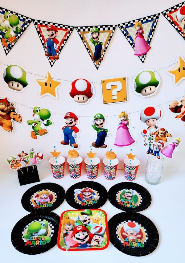 Producto - Super Mario Bros Cotillón Kit Cumpleaños Completo