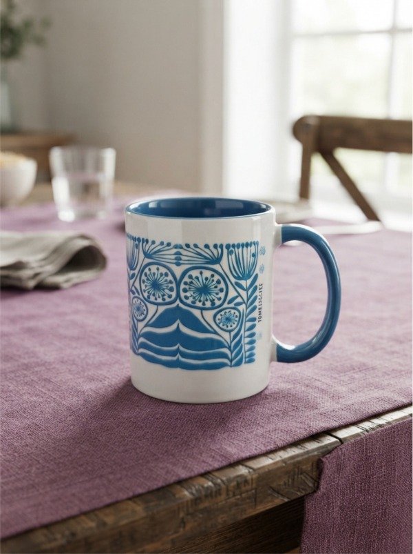 Producto - Taza Celeste Cielo/ Florcitas Diente de León
