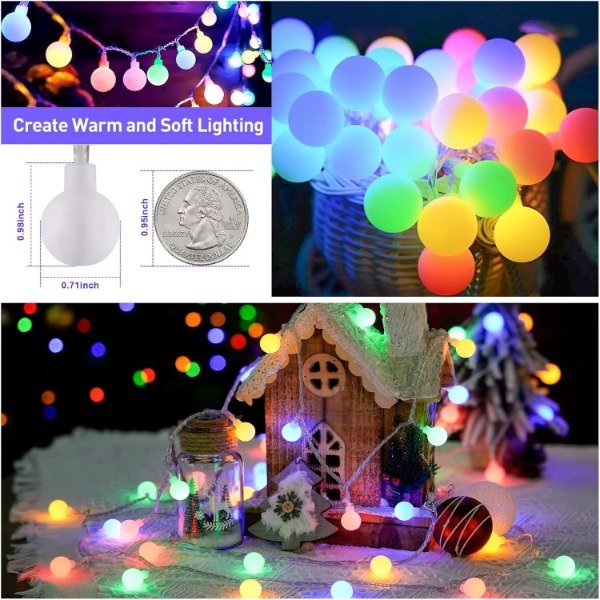 Producto - 13620 Guirnalda 136 Luces Bolita 20mts 220v Exterior Con Control - 5