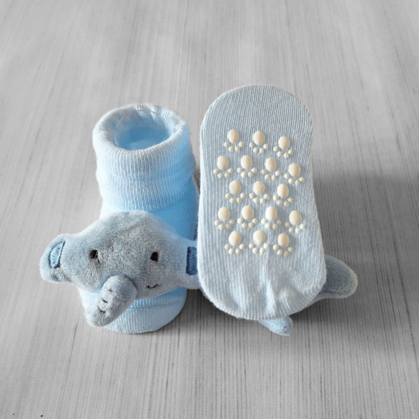 Producto - Media Antideslizante Elefante Celeste