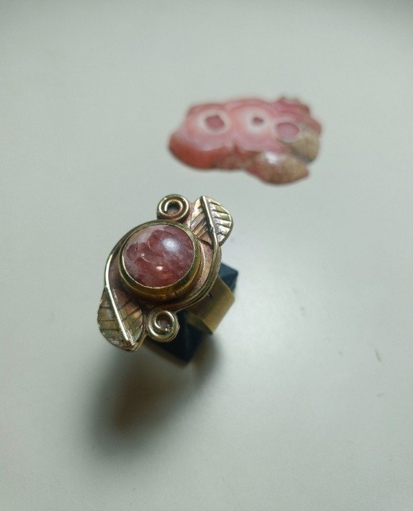 Producto - Anillo Rodocrosita en bronce