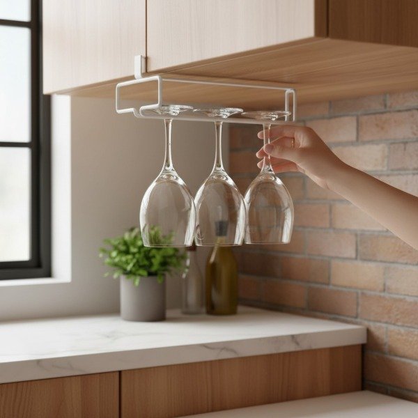 Producto - SOPORTE PARA COLGAR COPAS PARA ESTANTE 27 X 10 X 7 CM