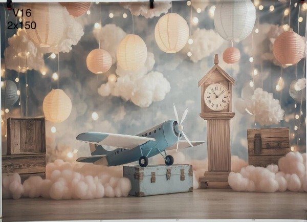 Producto - FONDO VINTAGE RELOJ AVION CON FALLA B 200X150 V16