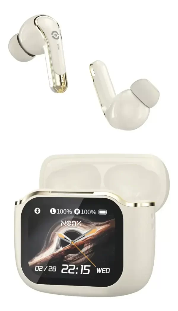 Producto - Auriculares Inalambrico Bluetooth Con Pantalla Noax View Anc Beige