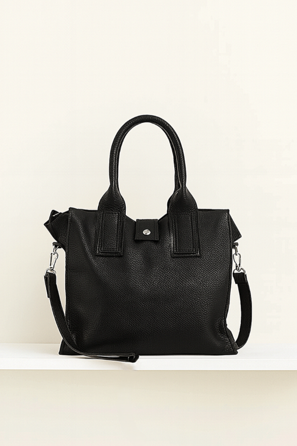 Producto - Cartera de Cuero graneado y correa larga desmontable