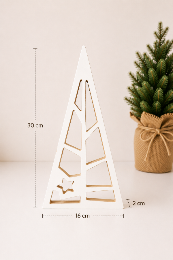 Producto - Set x2 pinos calados decorativos color blanco - 4
