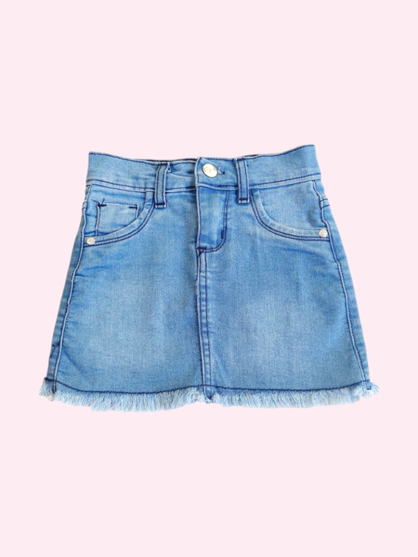 Producto - Pollera de jean desflecada elastizada 6 años