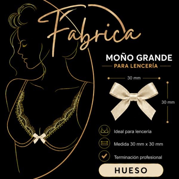 Producto - Moño Grande Hueso (1 unidad)
