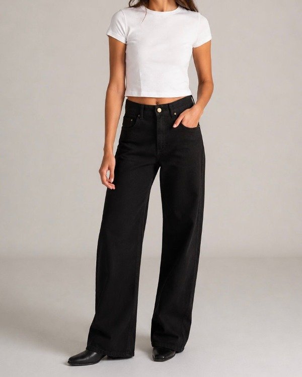 Producto - Jean Wide leg negro rigido