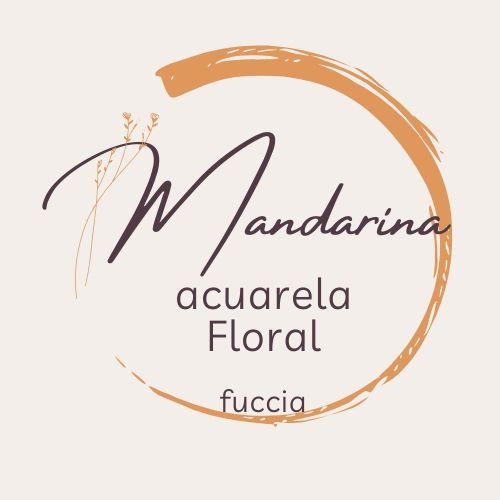 Producto - Acuarelas Mandarína (Cerámica) FLORAL - fucsia