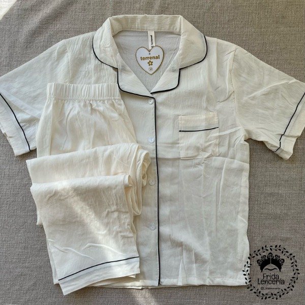 Producto - Pijama Camisero pantalón largo Natural