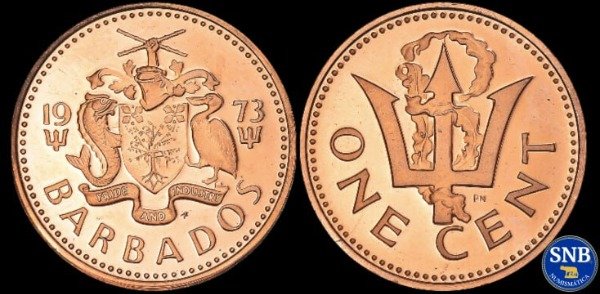 Producto - Barbados - 1 Centavo (1973) KM #10 - Commonwealth - PROOF