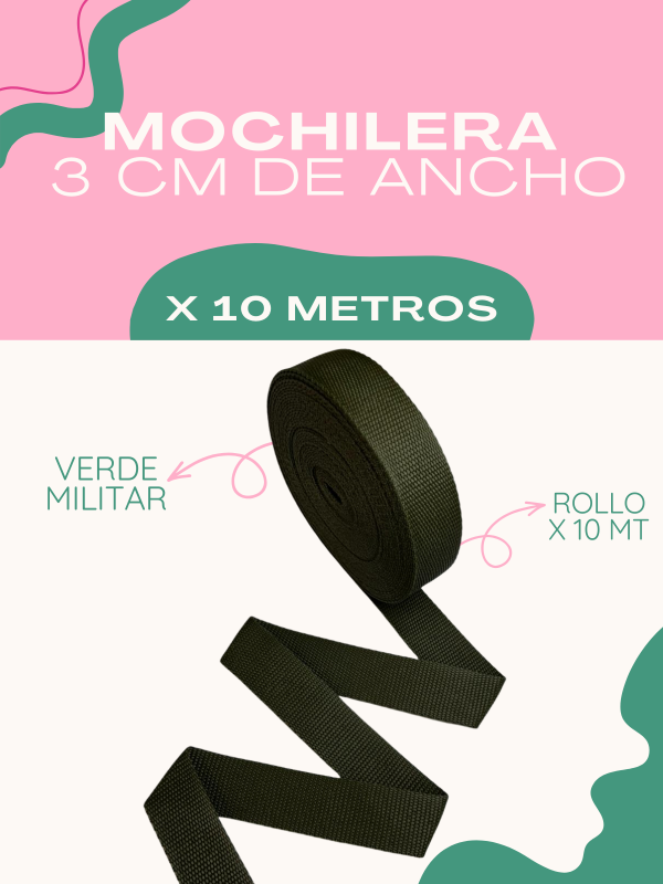 Producto - MOCHILERA X 10 MTS - Verde Militar