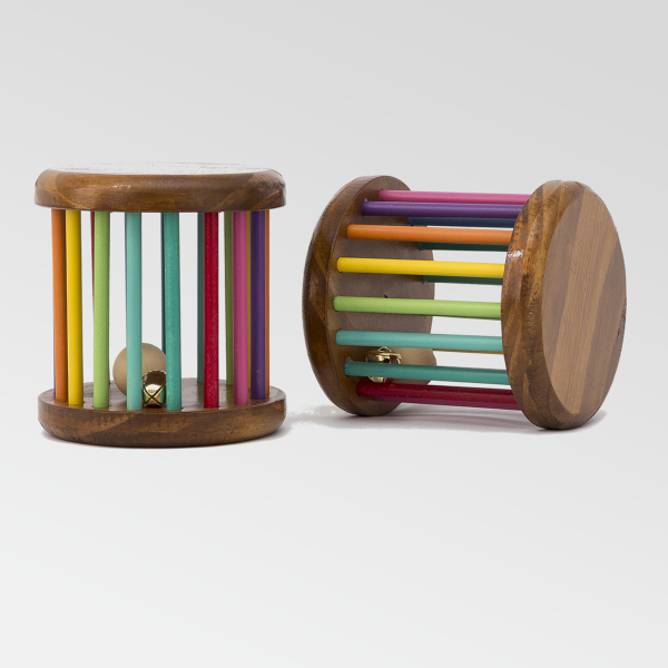 Producto - Sonajero Rodante de Madera GRANDE - 14cm - Juguete Musical Didáctico