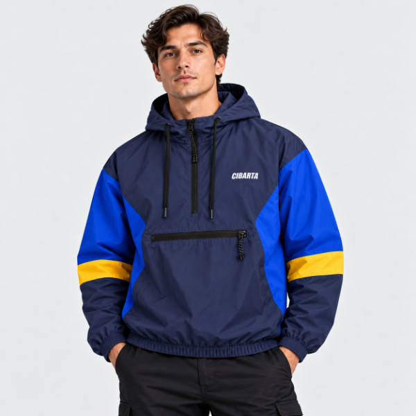 Producto - Rompeviento  Modelo 12 Azul Marino, Azul Francia y Amarillo - 1
