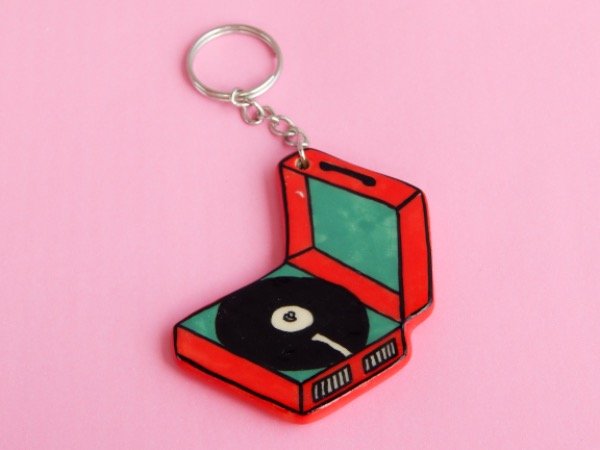 Producto - Llavero tocadiscos rojo