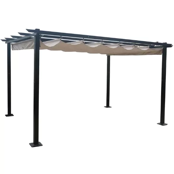 Producto - Pérgola de aluminio Supreme importada retráctil 3x4 m negra