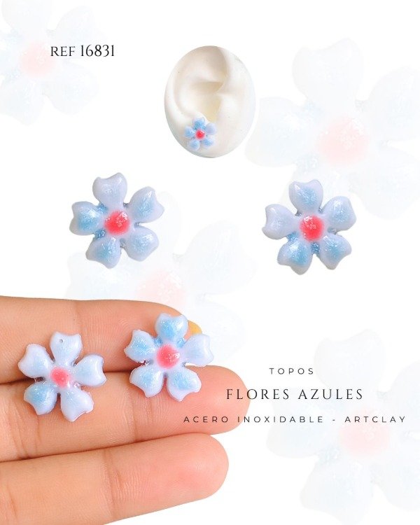 Producto - TOPOS FLOR AZUL REF 16831