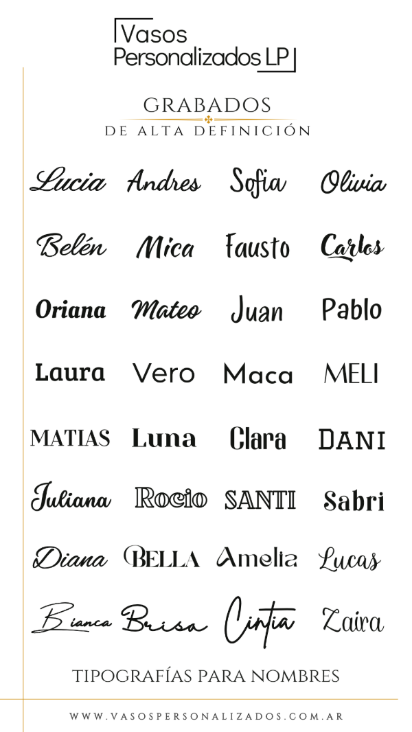 Producto - Tipografías - Nombres - 1