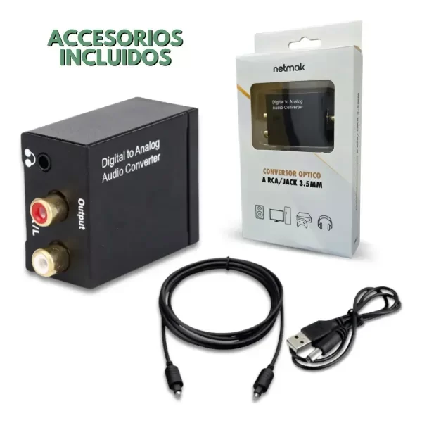 Producto - CONVERSOR AUDIO DIGITAL OPTICO SACAR SONIDO TV SMART A RCA