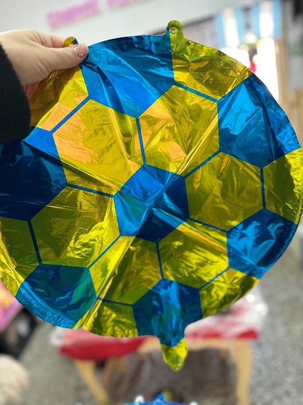 Producto - Globos pelota 45 cm amarillo con azul