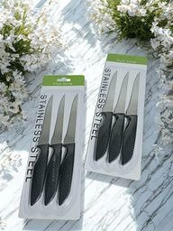 Producto - KIT CUCHILLO DE COCINA LISO CABO DE PLASTICO+INOX 21CM 3PIEZAS (24KIT)