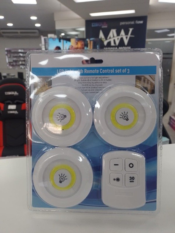 Producto - Set 3 Luces LED + Control Remoto Aitech EC100805