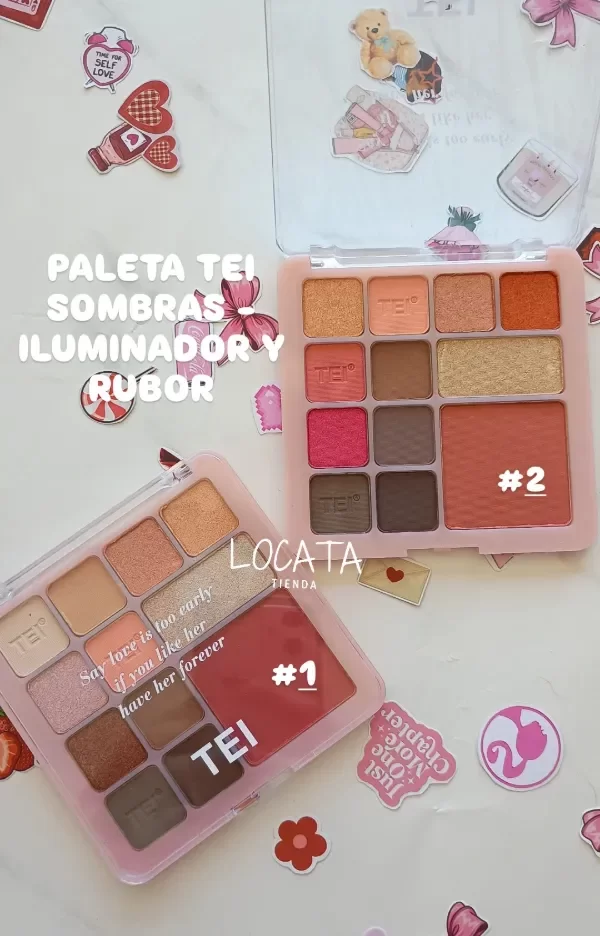 Producto - PALETA 3 EN 1 SOMBRAS ILUMINADOR Y RUBOR TEI