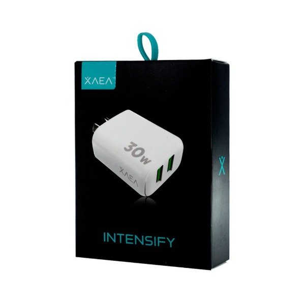 Producto - CARGADOR 220V MODO-A015 INTENSIFY  2USB  CABLE TIPO C  XAEA  BLANCO