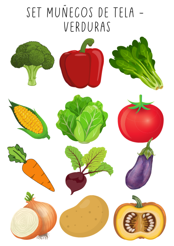 Producto - MUÑECOS TELA - SET COMIDAS