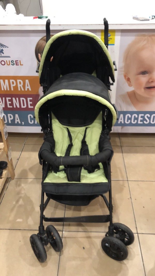 Producto - Cochecito doble para bebé verde y negro - 3