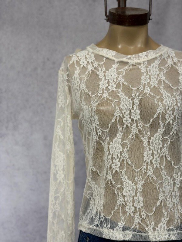 Producto - REMERA CERIN ENCAJE MANTECA - 1